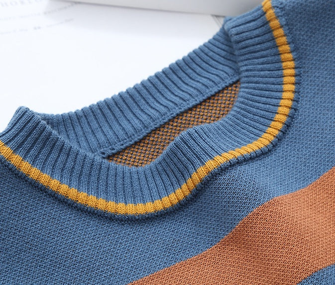 Illustrated Pullover Multicolor Knitted Sweater