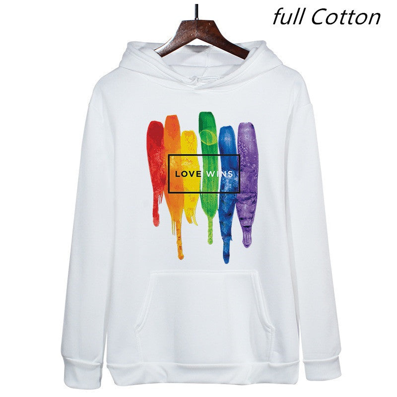 Cotton Fleece Hoodies Sweatshirts Man Love Wins Sweatshirts Hoodies Comics Hoodie