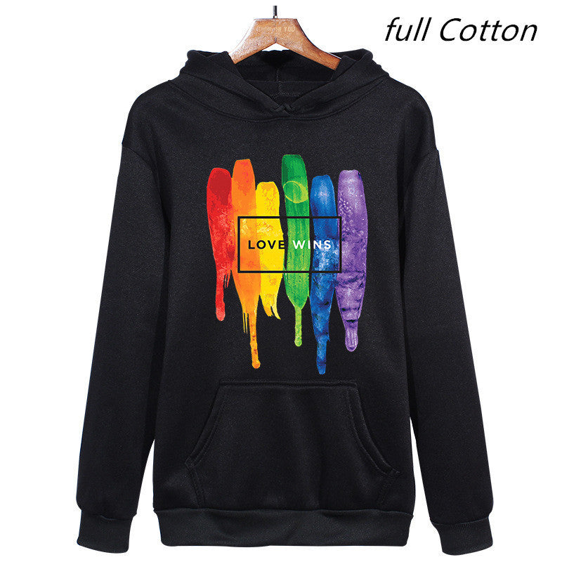 Cotton Fleece Hoodies Sweatshirts Man Love Wins Sweatshirts Hoodies Comics Hoodie