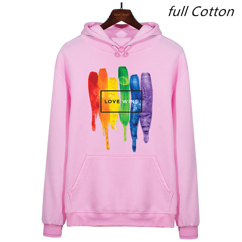 Cotton Fleece Hoodies Sweatshirts Man Love Wins Sweatshirts Hoodies Comics Hoodie